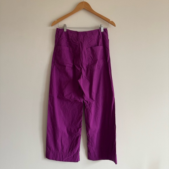 Anthropologie Maeve | The Colette Cropped Wide-Leg Pants in Purple ~ US 29 - Picture 6 of 7